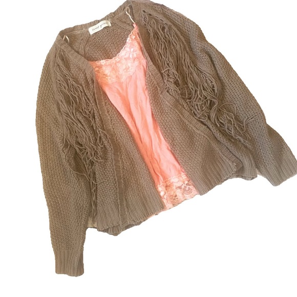 Classic Boho Open Front Fringe Cardigan Sweater - Picture 4 of 7